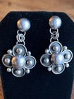Navajo Artist Artie Yellowhorse Sterling Silver 4 Leaf Clover Flower Earrings — photo 2