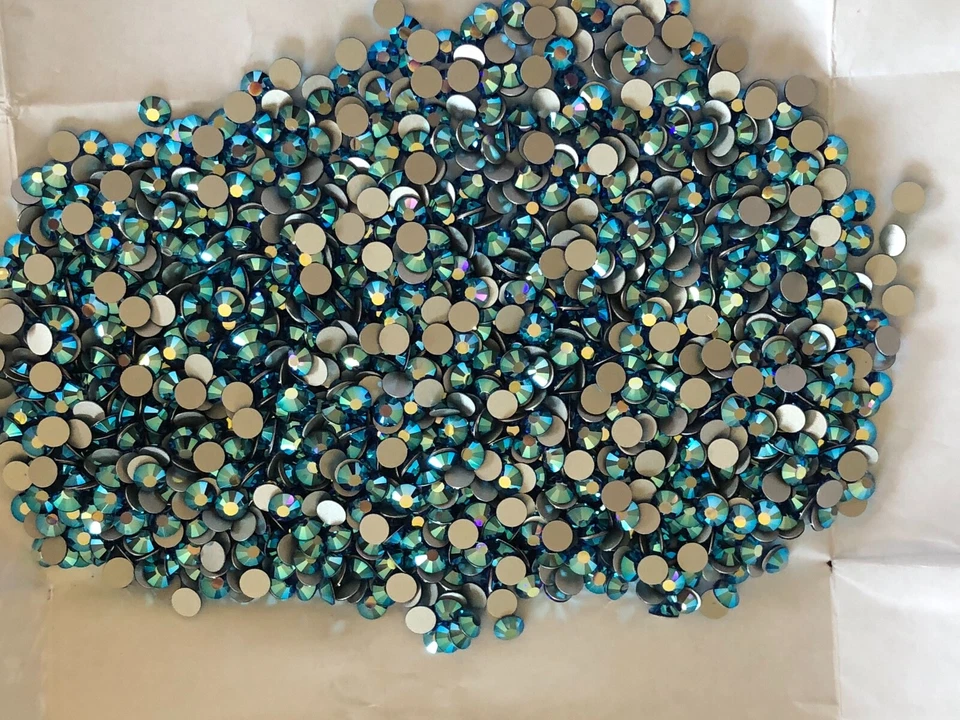 1440 PIEZAS SS20 FLATBACK CHECO PRECIOSA VIVA12 ZAFIRO AB PLATA LAMINADO Foto 3 de 4