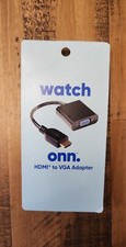 Onn. Gold-Plated HDMI to VGA Adapter Male to Female Black