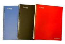 Top Flight Wired 3-Subject Wirebound Notebook Pack of 3 in Black, Blue,  Red