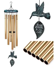 Sympathy Wind Chimes for Outside Deep Tone, Memorial for Loss of Loved One Pr...