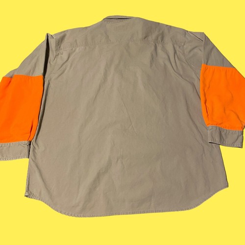 Cabelas Outdoor Gear Shooting Shirt Mens XL Button Up Khaki & Blaze Orange - Picture 5 of 7