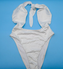 Victorias Secret Small White Cutout Wide Straps Padded One Piece Swimsuit New VS