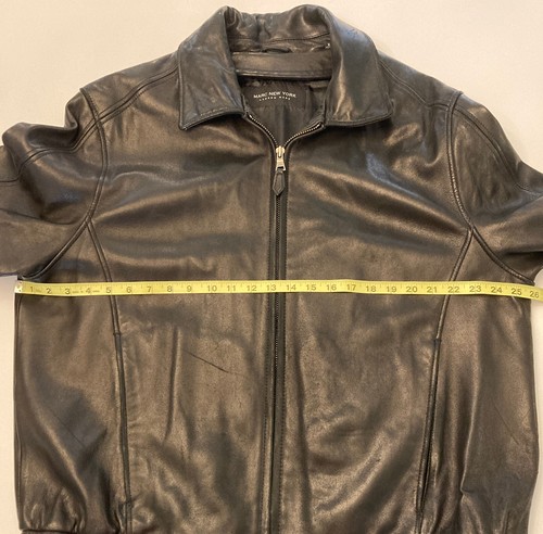 Marc New York Andrew Marc Soft Leather Bomber Jacket Mens XL Zip Pockets - Picture 11 of 15