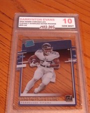 DARRYNTON EVANS Rookie***2020 Panini Clearly DONRUSS----GEM 10***TITANS--Mad Dog