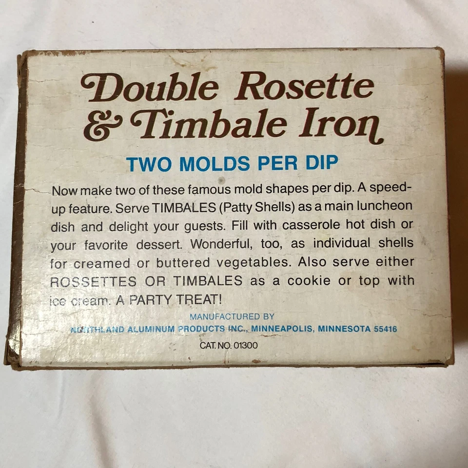 Juego de 4 moldes de hierro timbal roseta pastelera Nordic Ware vintage con manual Foto 3 de 4