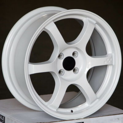 CIRCUIT CSF1 17x8 4x100 +35 GLOSS WHITE 57DR SPUN FORGED WHEEL FITS MIATA CIVIC