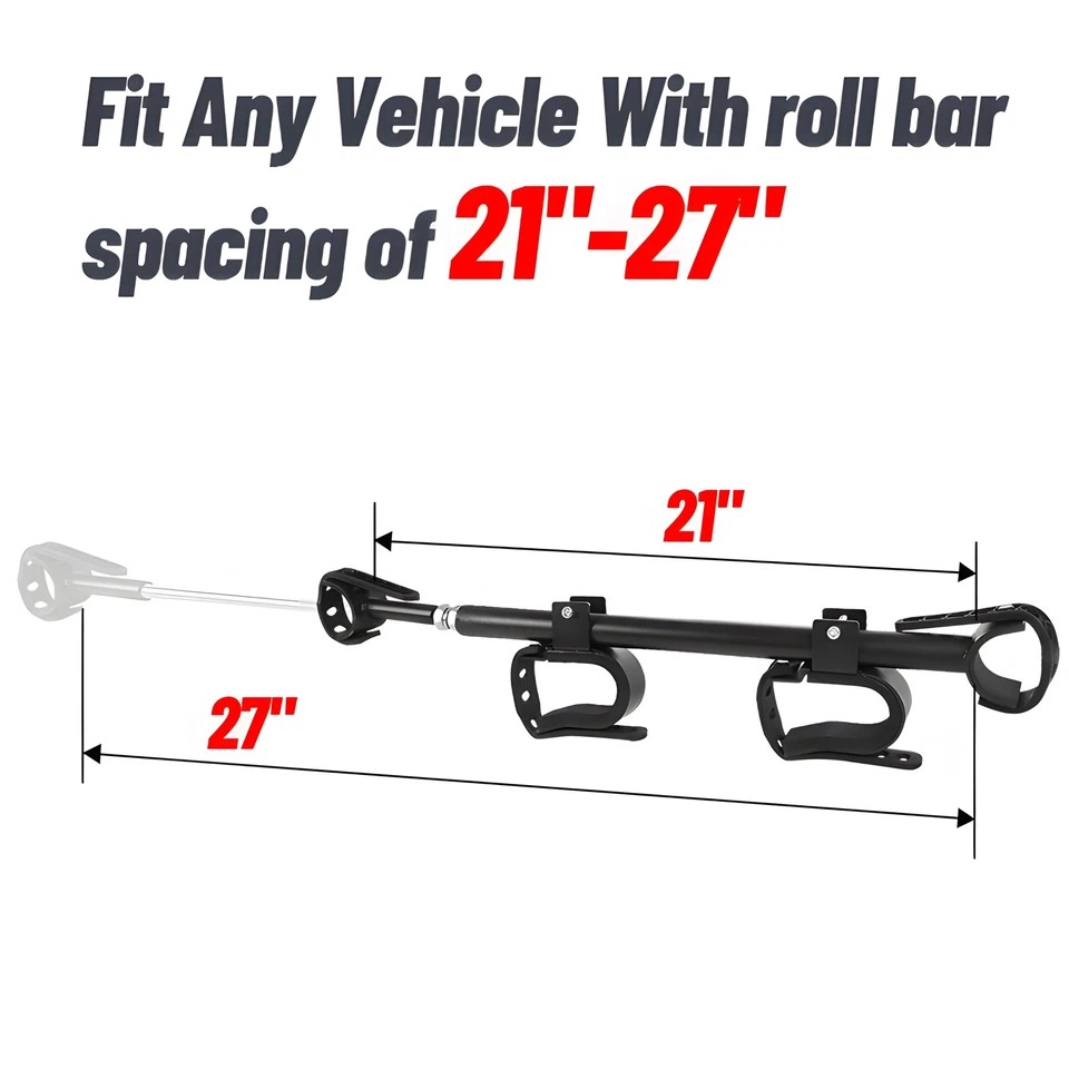 UTV Overhead Roof Gun Holder Bow Rifle Rack For Polaris RZR Can Am Pioneer Honda Foto 3 de 4