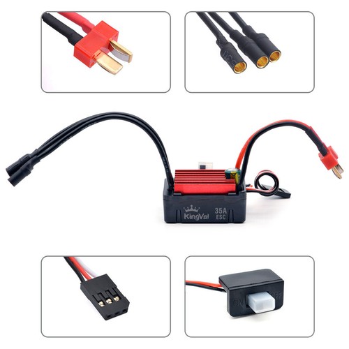 Motor sin escobillas impermeable KingVal 2435 stock de EE. UU. con 35A ESC para auto de radiocontrol 1/16 - Imagen 8 de 13
