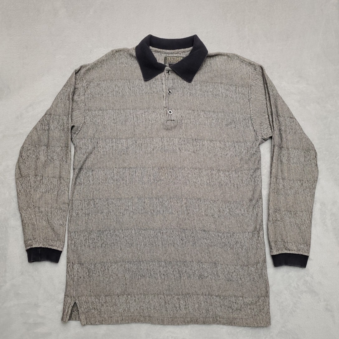 Vintage Supreme Shirt Mens L Black White Striped Polo Rugby 90s