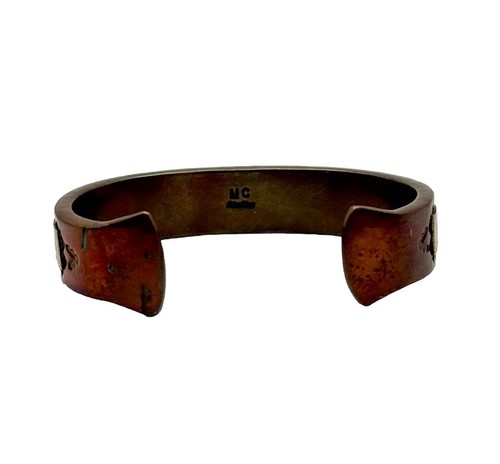 Native American Heavy Sterling Silver & Pure Copper Hand Tooled Cuff Bracelet - Picture 10 of 10