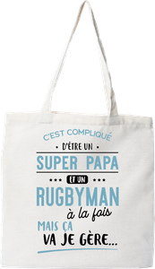Tote Bag Bio Super Papa Et Rugbyman Cadeau Saint Valentin Humour Anniversaire Ebay