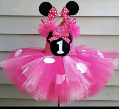 Dress Size 12 Months Minnie Mouse First Birthday Outfit One Year Tutu Cake  | eBay
