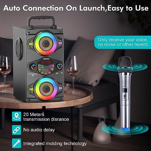 Bluetooth Speakers, 60W Portable Wireless Loud Outdoor Home Party Bluetooth - Picture 6 of 7