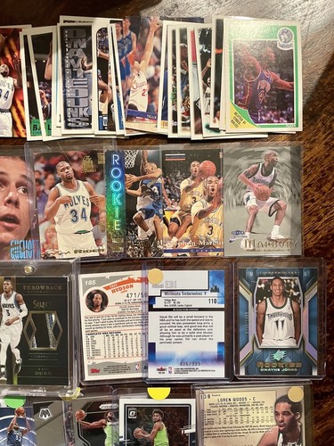 NBA Timberwolves Team Card Lot 150+ | HOF, RC, Relic, Insert, Parallel, Numbered - Picture 5 of 15
