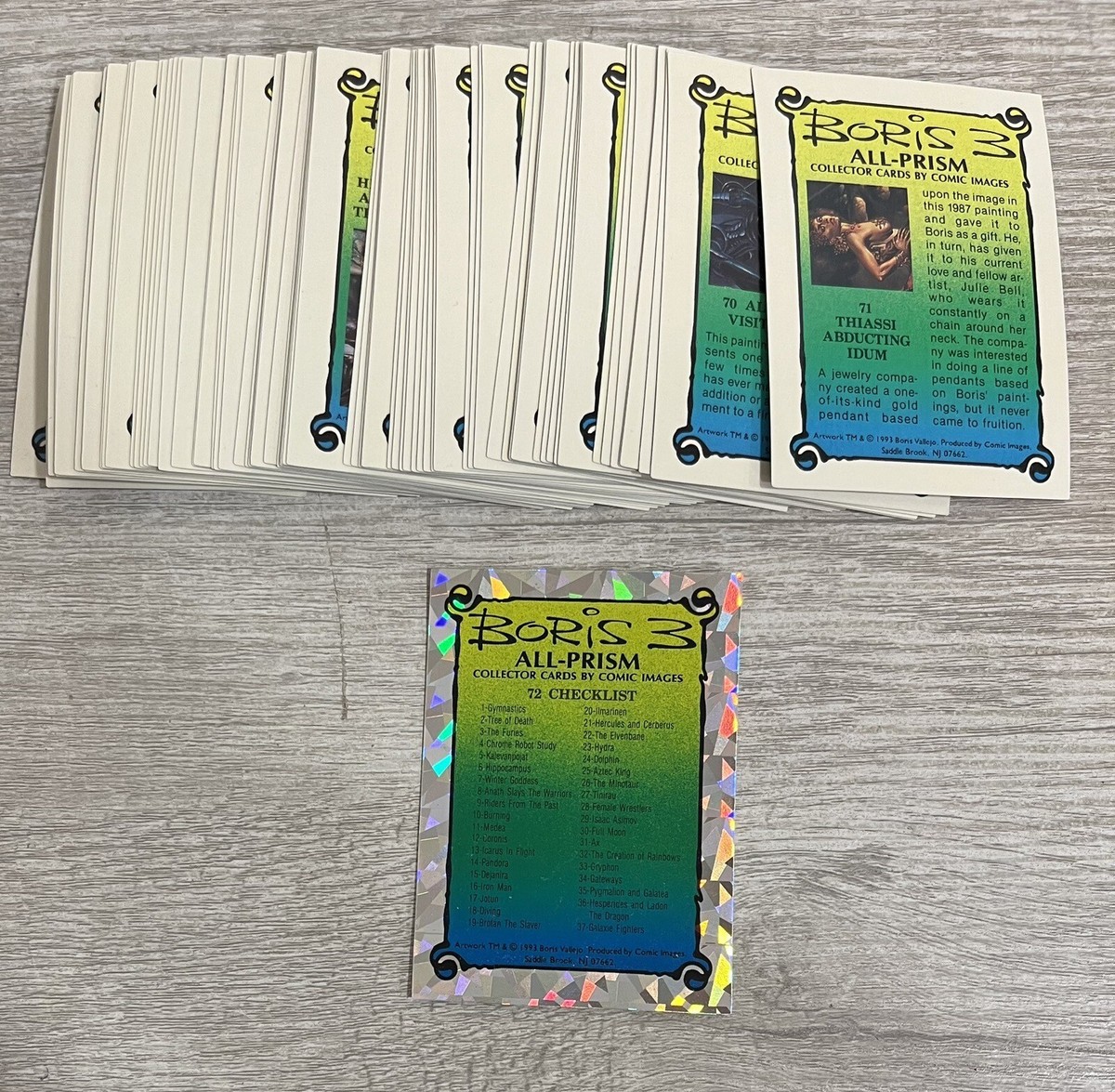 1993 Boris 3 All-Prism Card Set, Complete 72 Card Collection