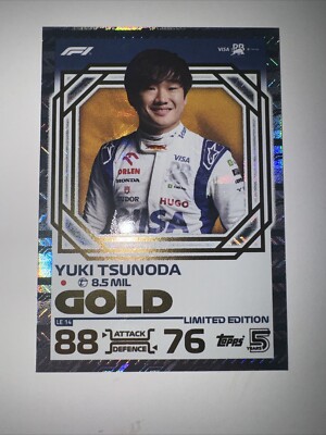 Yuki Tsunoda ゴールドフレームカード 25枚限定 Topps Turbo Attax 2024 Gold Limited Edition Yuki Tsunoda (a) | eBay UK