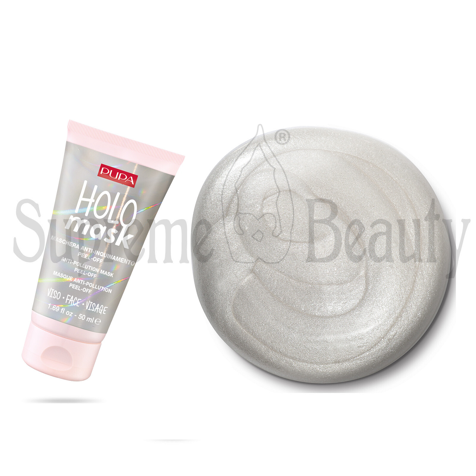 PUPA HOLO MASK MASCHERA OLOGRAFICA  ANTI INQUINAMENTO PEEL OFF SPENTA 50 ML