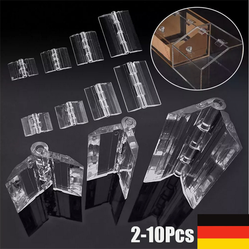2-10Stück Acryl Kunststoff Folding Scharniere Transparent Plexiglas Scharnier DE - Picture 2 of 17