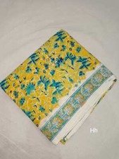 Sanganeri Multi Floral Hand Block Print Running Cotton Voile Fabric By The Yard