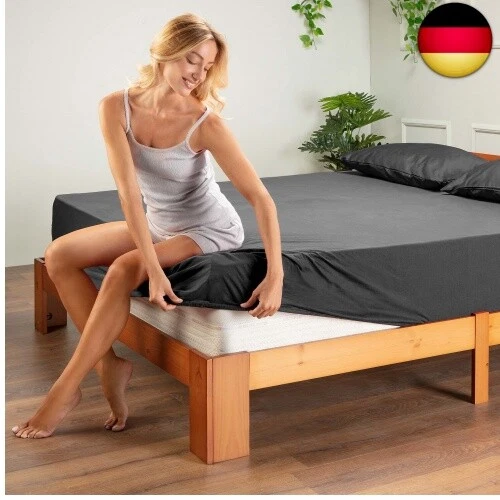 Flowen Spannbettlaken 120x200 cm Mikrofaser Spannbetttuch Dunkelgrau für Bett - Bild 6 von 8