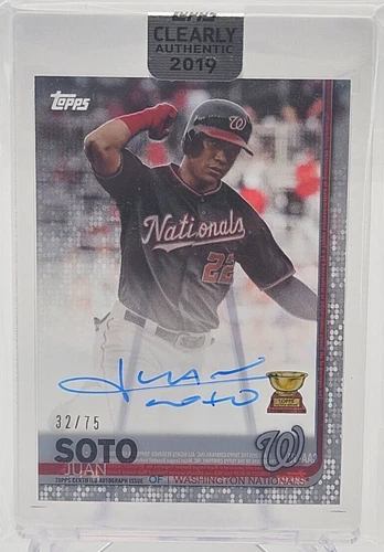 2019 Topps Clearly Authentic Autograph Juan Soto /75 RC Rookie Cup NY Yankees