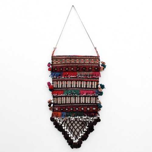 3ft Long Vintage Handmade Woolen Wall Hanging Home Décor Bag Wool Woven Knitted - Picture 3 of 9