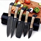 Matte Black Knife Set | 5 Pieces Black Knife Set | Wooden Knife Sets — photo 4
