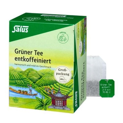 2x GRÜNER TEE entkoffeiniert Bio Salus Filterbeutel 40 ST