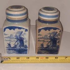 Delft Blauw Blue Holland Tea Caddy Jars hand painted