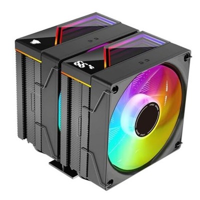 KF620-DGT CPU Air Cooler, Dual ARGB PWM Fans, 6 Heat Pipes, Digital Black