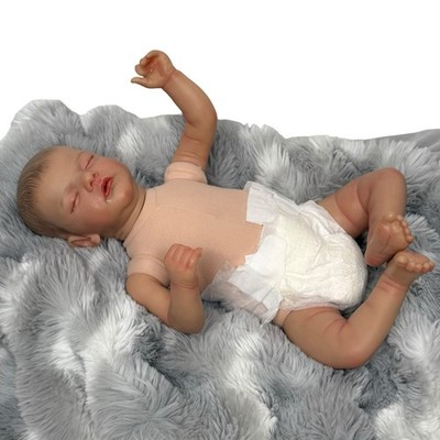 Gudrun Legler Reborn Baby Doll Sleeping Painted Hair Vinyl Limbs Cloth Body