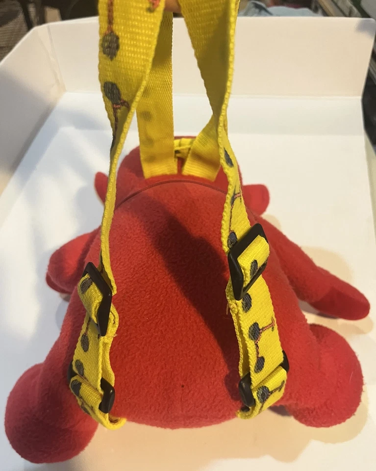 Mochila de felpa Teletubbies 1999 Red Po cara de goma correa amarilla para scooter Foto 2 de 4