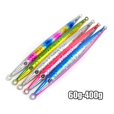 1pcs 60g-400g Metal Jig Lures Shore Spoon Jigging Bass Saltwater Fishing Tackle