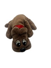 Vintage 87 Tonka Pound Puppies Rumpie Brown Dog Plush Stuffed Animal Red Collar