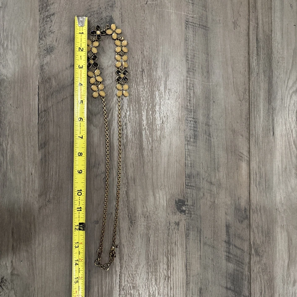 Collar Flor Diamantes de Imitación J.CREW Amarillo Y Negro Con Tono Dorado #159 Foto 2 de 4