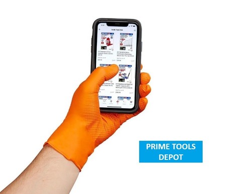 Textured Nitrile Powder-Free Gloves, 7 Mil, ORANGE, 50-Pack, XL, 70711, HARDY - Picture 4 of 8