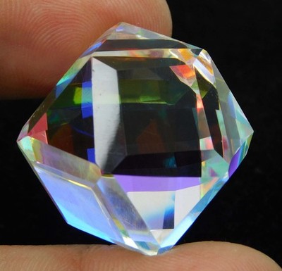 Flawless Natural Mystic Quartz 92.45 Ct Certified Rainbow Fancy Loose Gemstone