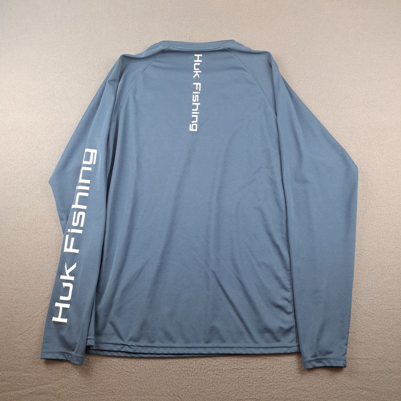 Huk Performance Fishing Shirt XL Long Sleeve Blue UV Sun Protection Mens Outdoor