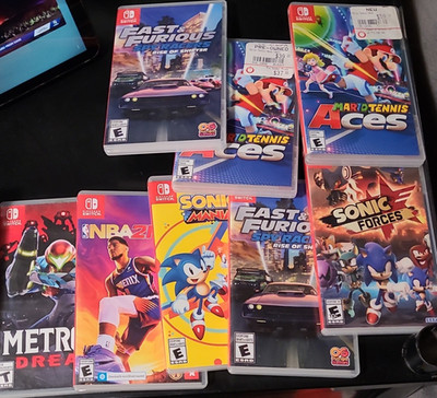 Nintendo Switch Game case Lot Mario Tennis Aces, Sonic Mania/Forces, Metroid