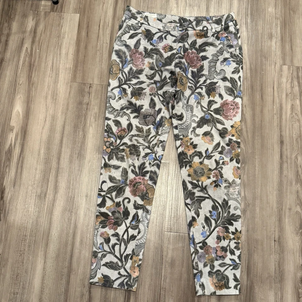 Dries Van Noten 女式 38 码花卉直踝拉链设计师裤子 — 第 3/4 张图片