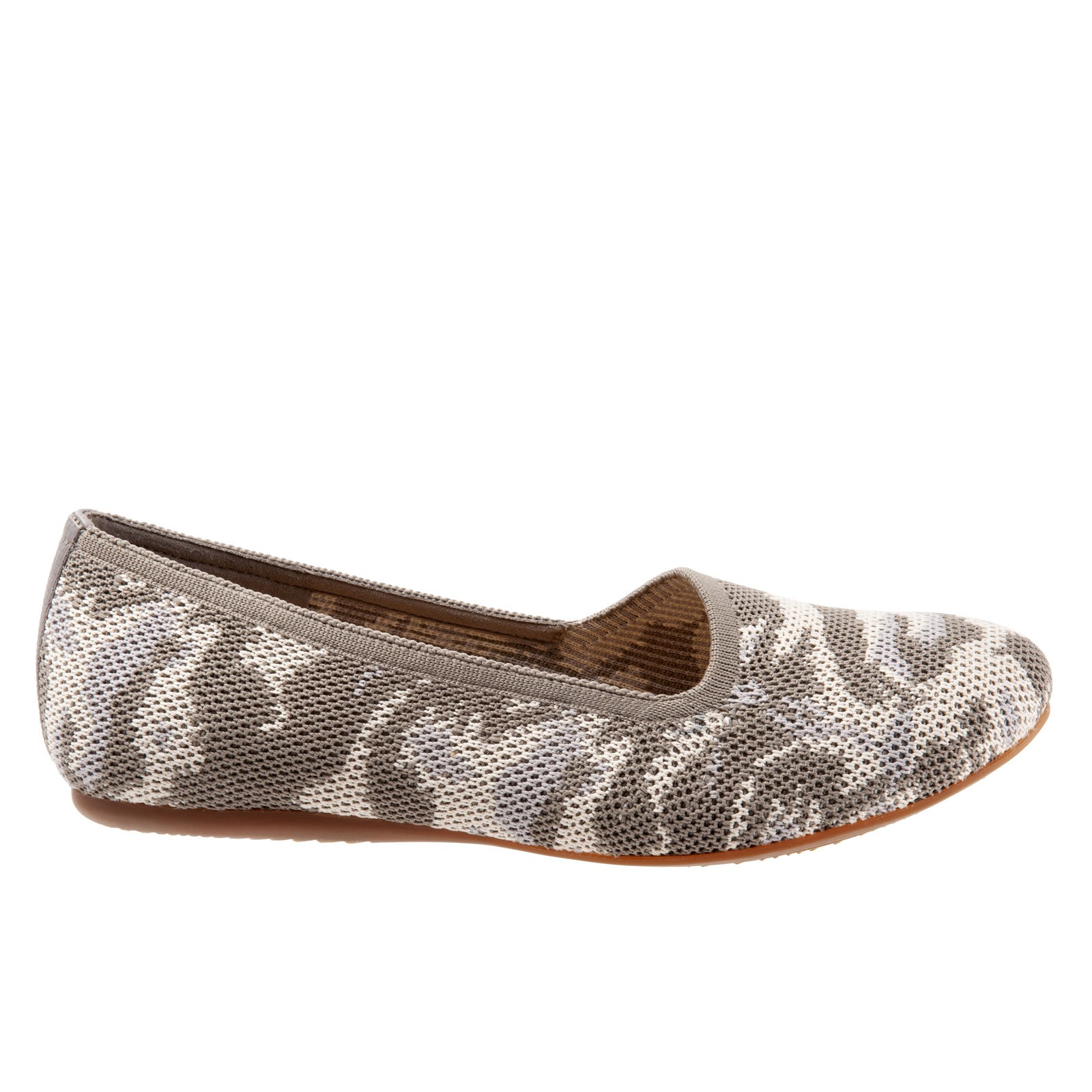 Softwalk Sicily S1861-093 Womens Gray Canvas Slip On Ballet Flats Shoes 4090₽