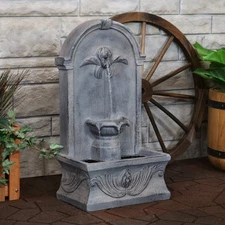 French-Inspired Reinforced Concrete Outdoor Water Fountain by Sunnydaze