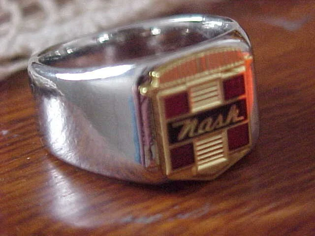 1950 NASH CREST LOGO SILVER CHROME RING #11 NOS HI- QUALITY CLASS - Image 2 of 4