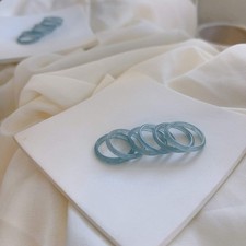 Genuine Burmese Jadeite Ring, Dainty Light Blue Icy Jadeite Band