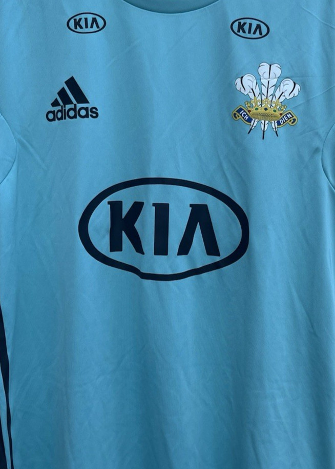 Adidas Surrey Cricket Shirt Womens Size 14 Blue Kia Super League Short Sleeve L thumbnail 3