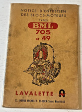 Notice Entretien Moteur LAVALETTE BML 70 et 49 - Non Daté.