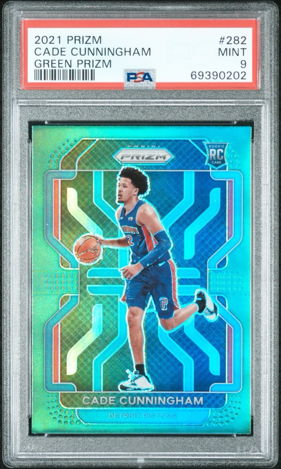 Deal for 2021 Panini Prizm Cade Cunningham #282 Green Prizm RC PSA 9 MINT