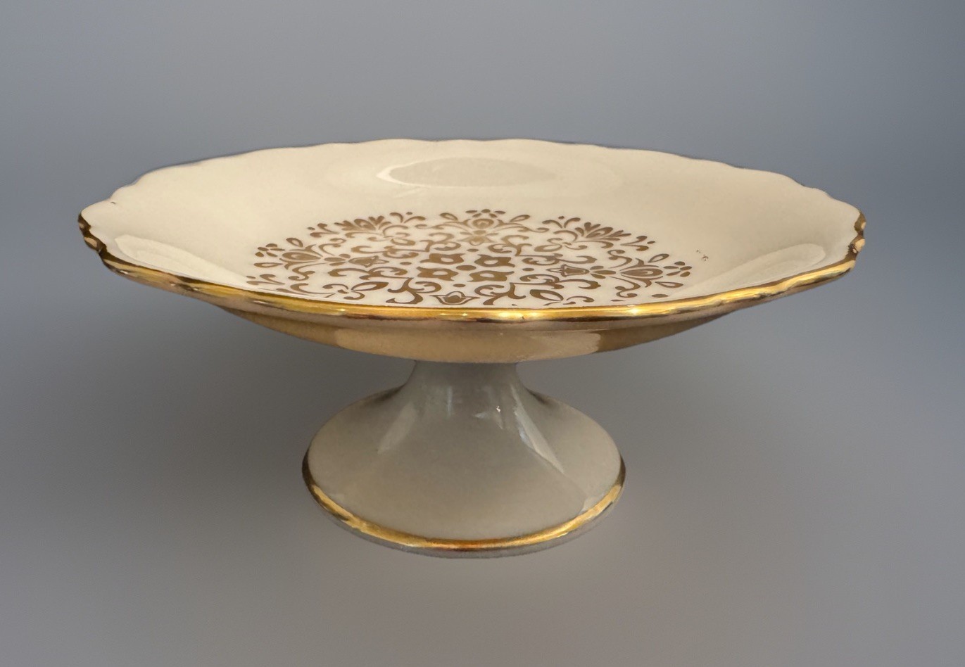 Vintage China by Lenox 5" Mini Compote Gold Floral Design