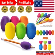 Ergonomic Egg-Shaped Pencil Grips - 6-Pack for Better Handwriting & Drawing